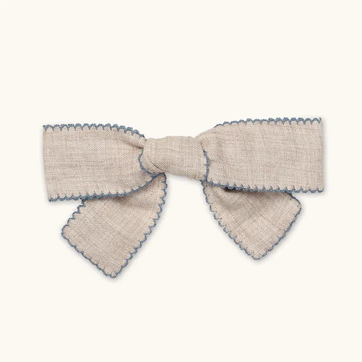 Big hair bow birch blue