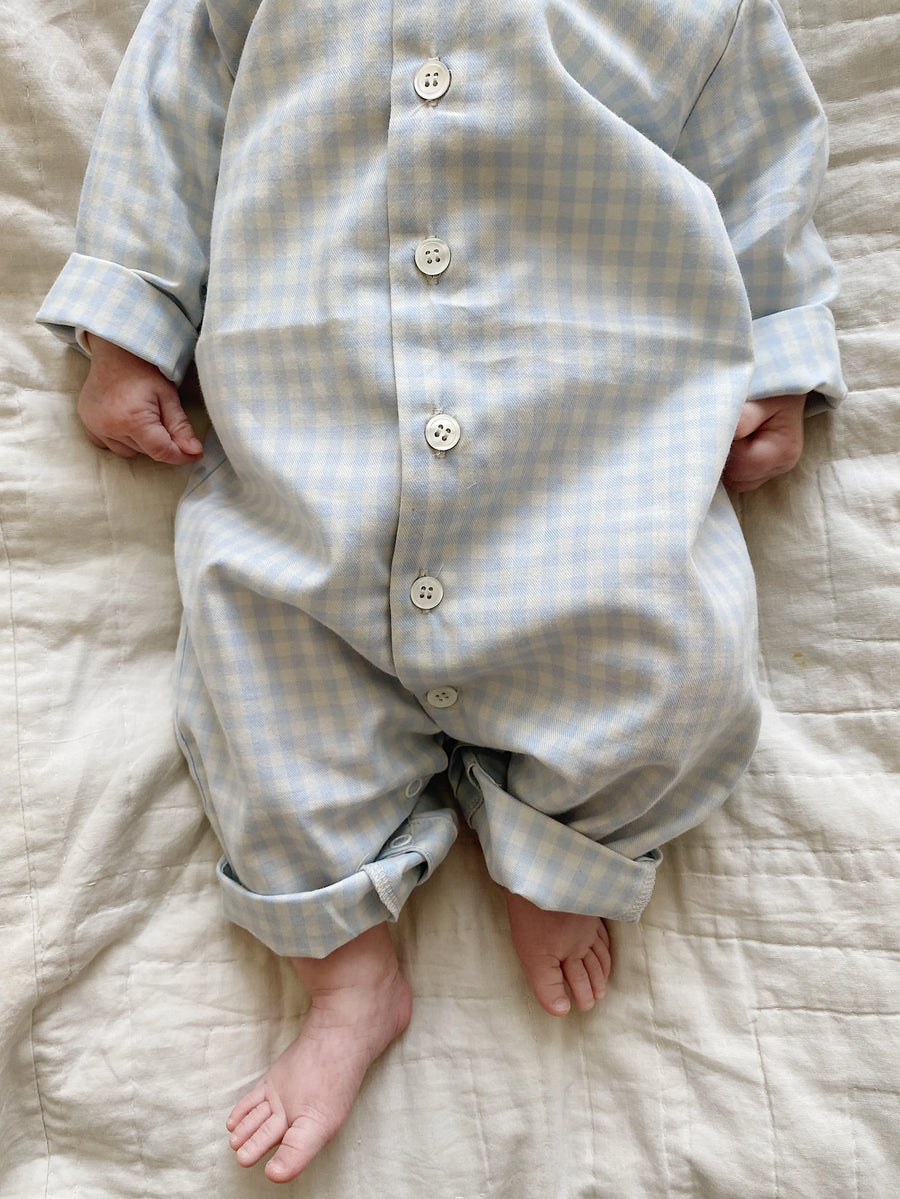 Classic PJ suit blue gingham - lalaby.com