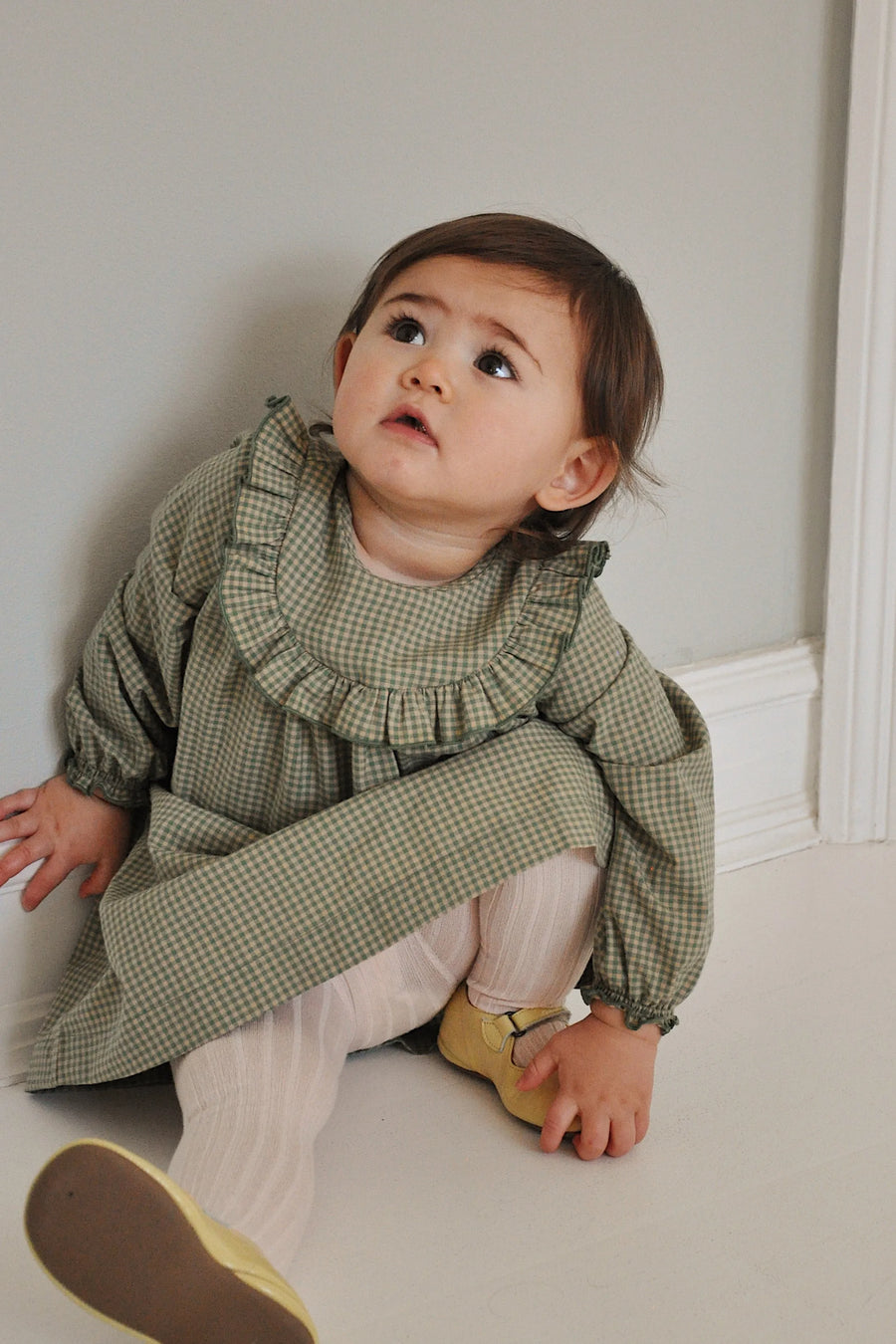 Noey dress green check (baby)