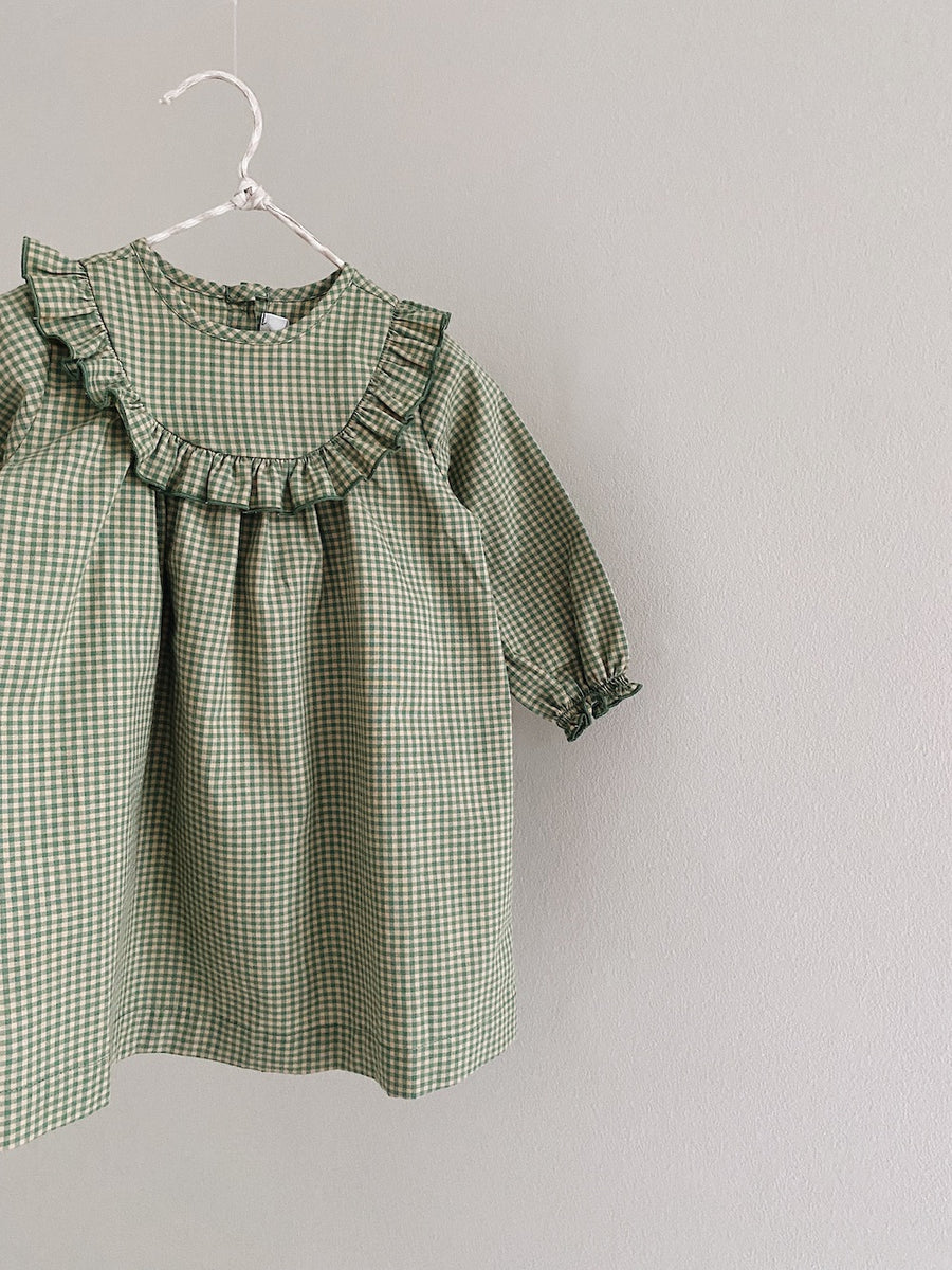 Noey dress green check (baby)