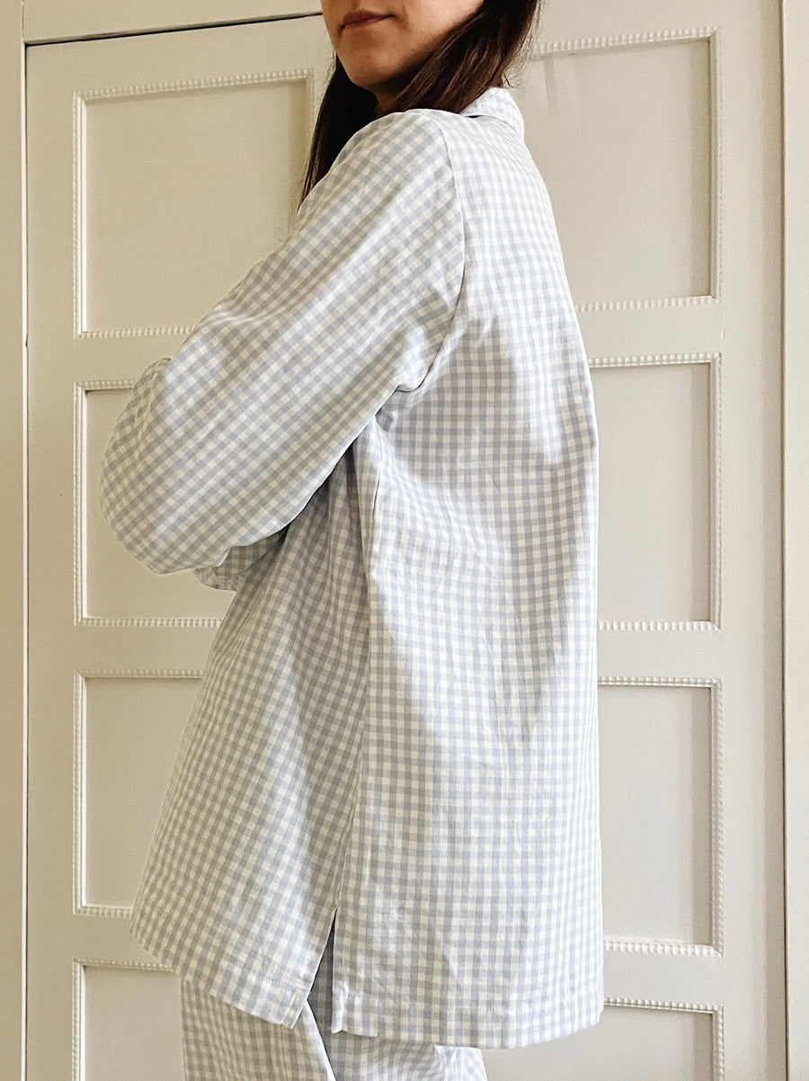 Classic Mom PJ - Blue gingham