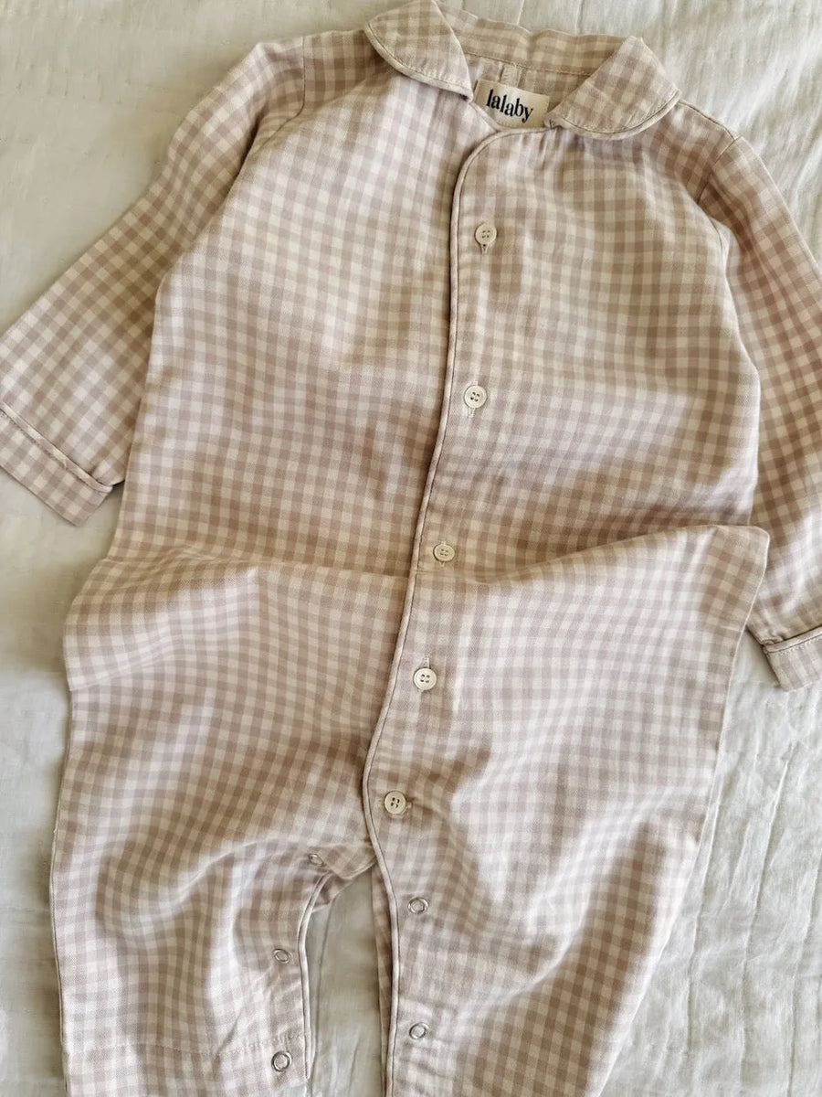 Classic PJ suit beige gingham