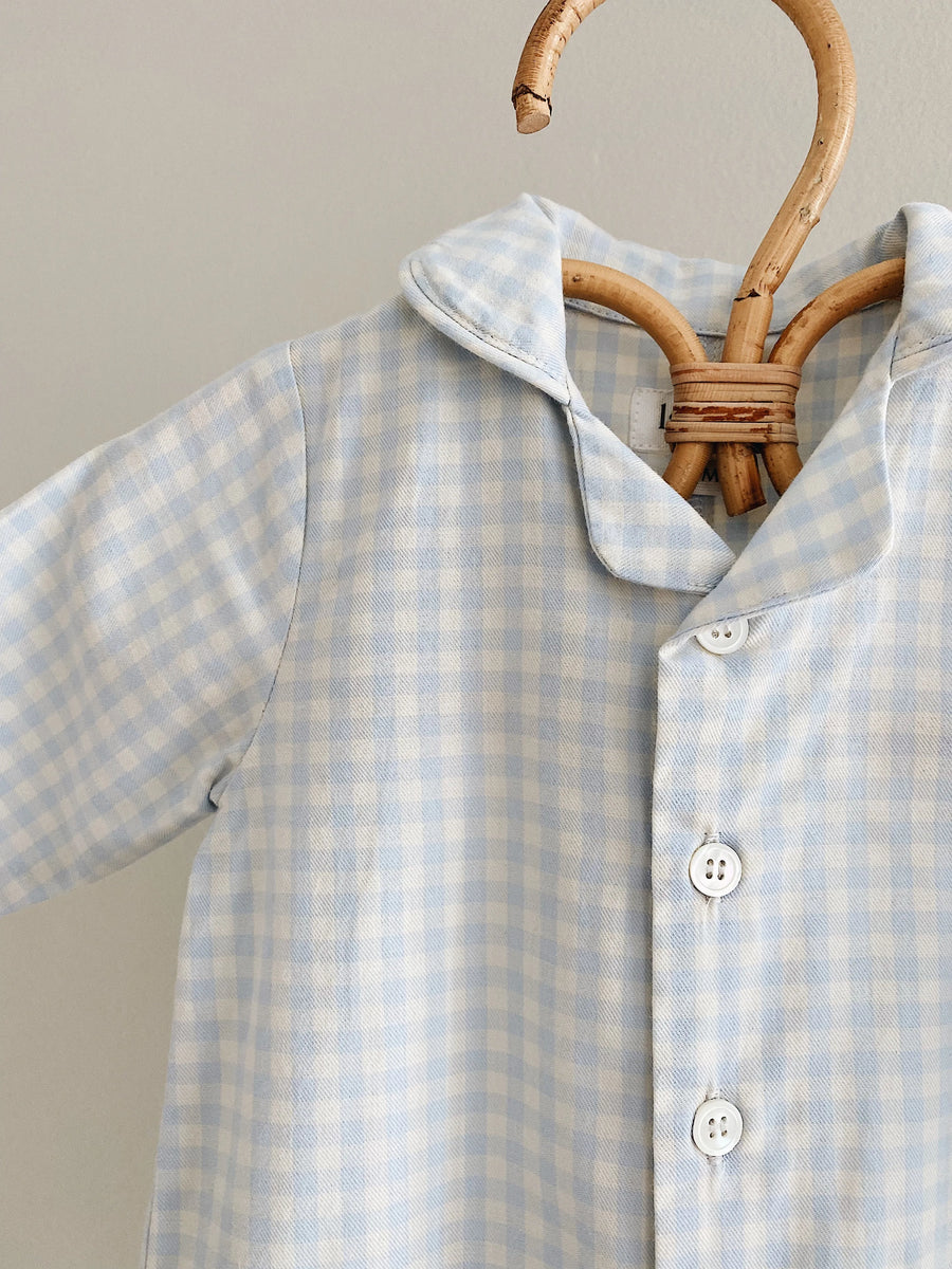 Classic PJ suit blue gingham - lalaby.com