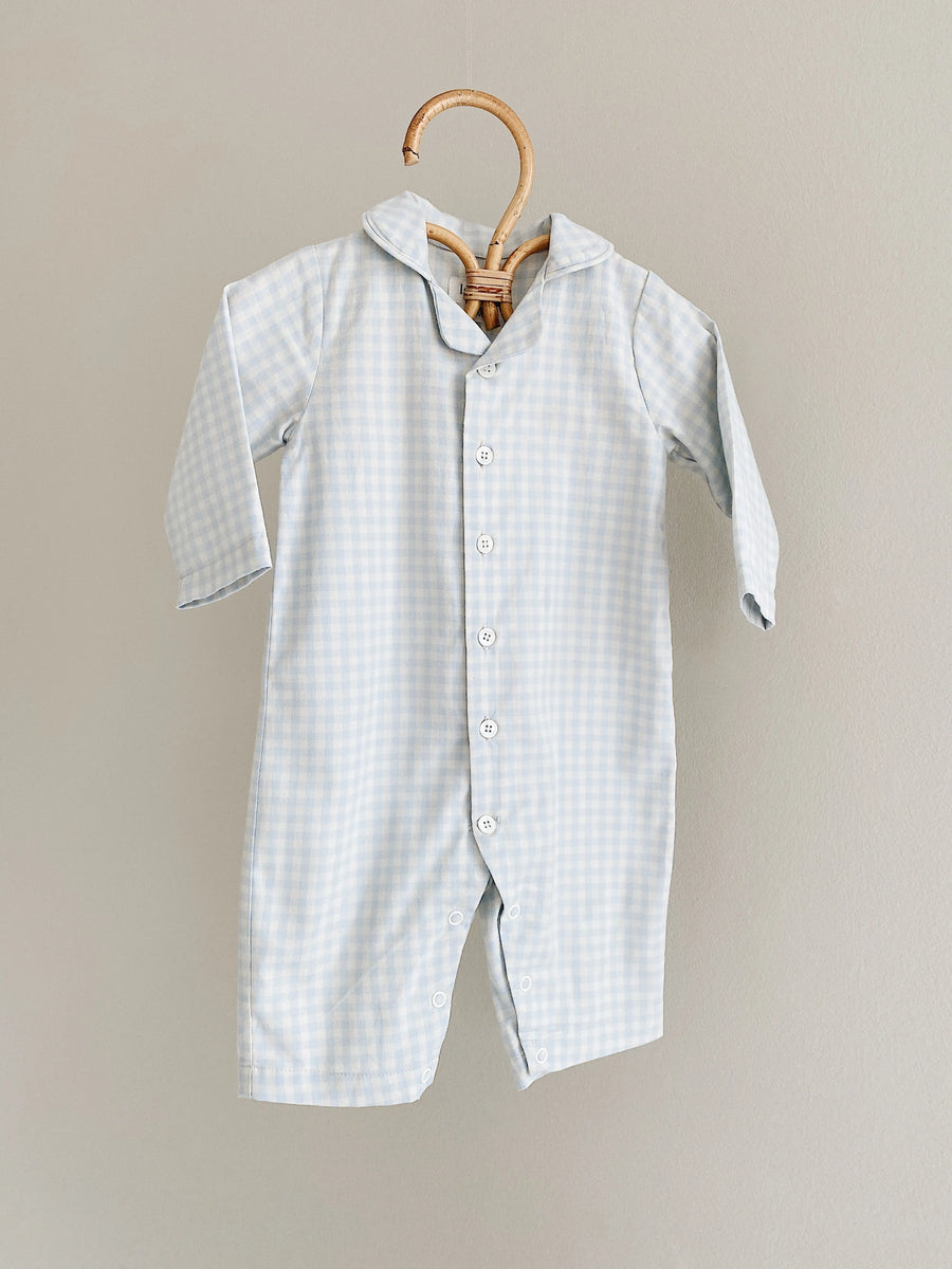 Classic PJ suit blue gingham - lalaby.com