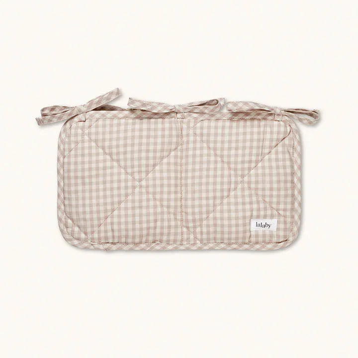 Bedside pocket beige gingham