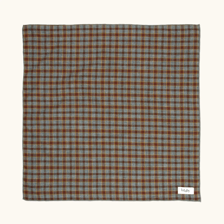 Eddie scarf grey check - lalaby.com