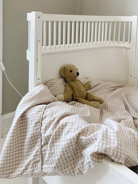 Classic junior bedding beige gingham