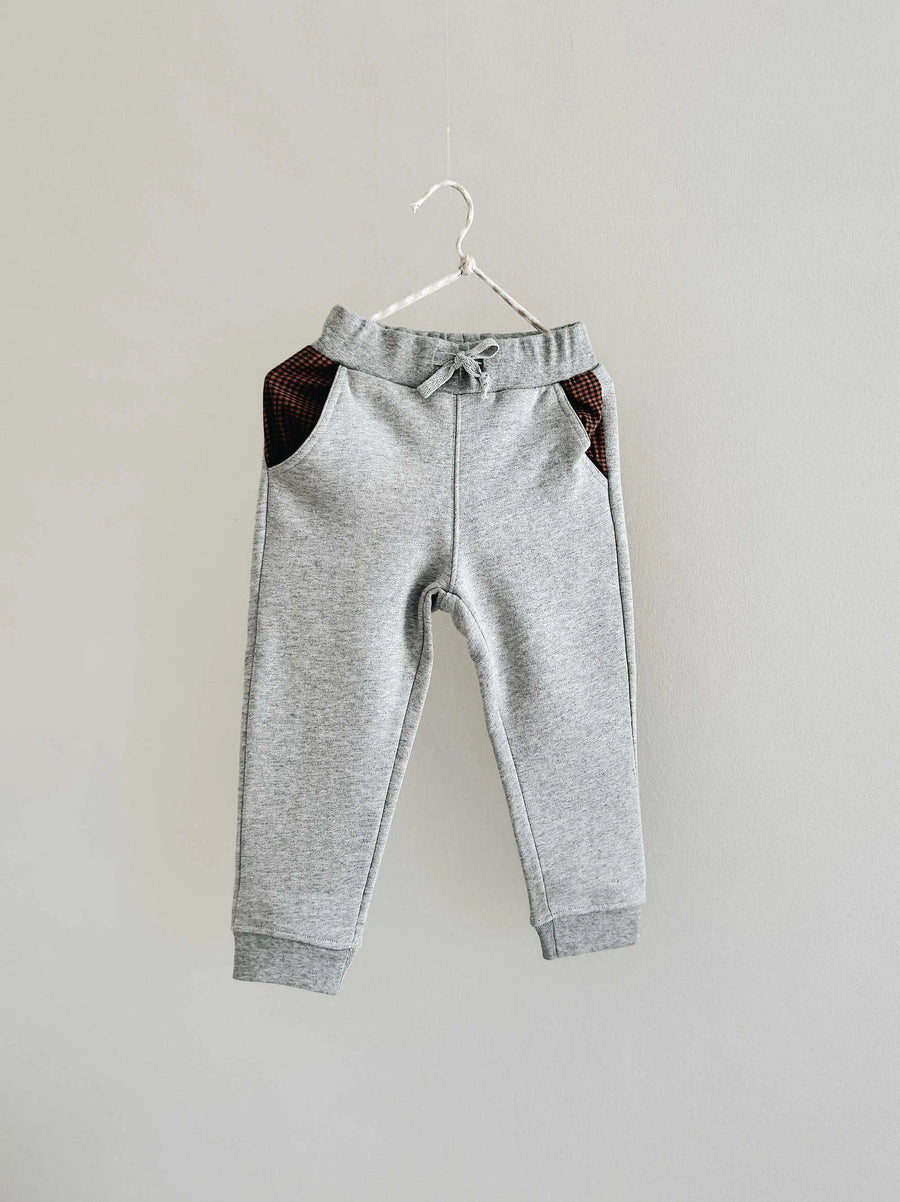 Sander sweat pants indigo check