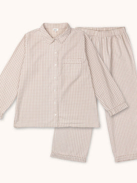 Classic Mom PJ - Beige gingham (Women)