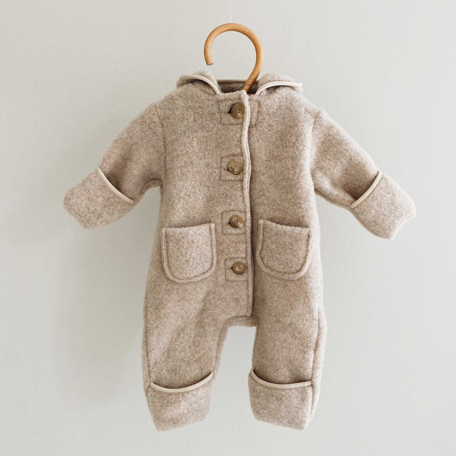 Teddy onesie oat melange - sold out - lalaby.com